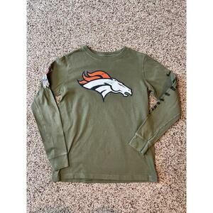 Youth Nike Denver Bronco's Salute to Service Long Sleeve Tee, Medium, Olive